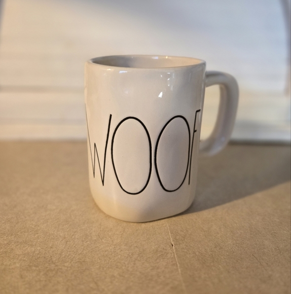 Rae Dunn White Woof Coffee Mug - Picture 1 of 5